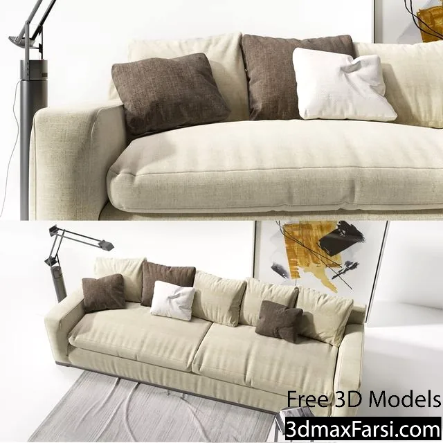3dsky – Sofa B & B Italia Imprimatur with pillows 3d models download free