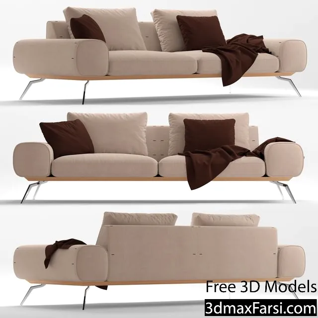 3dsky – Sofa Blanche Linda 3d models download
