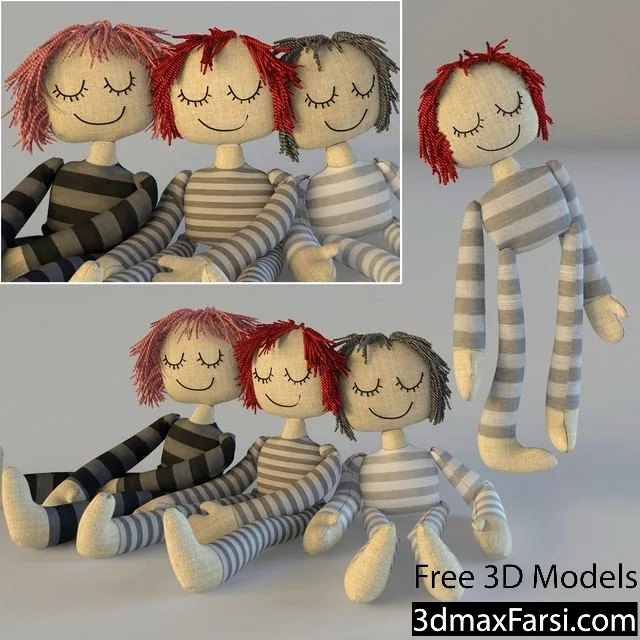 3dsky – Textile dolls 3d models download