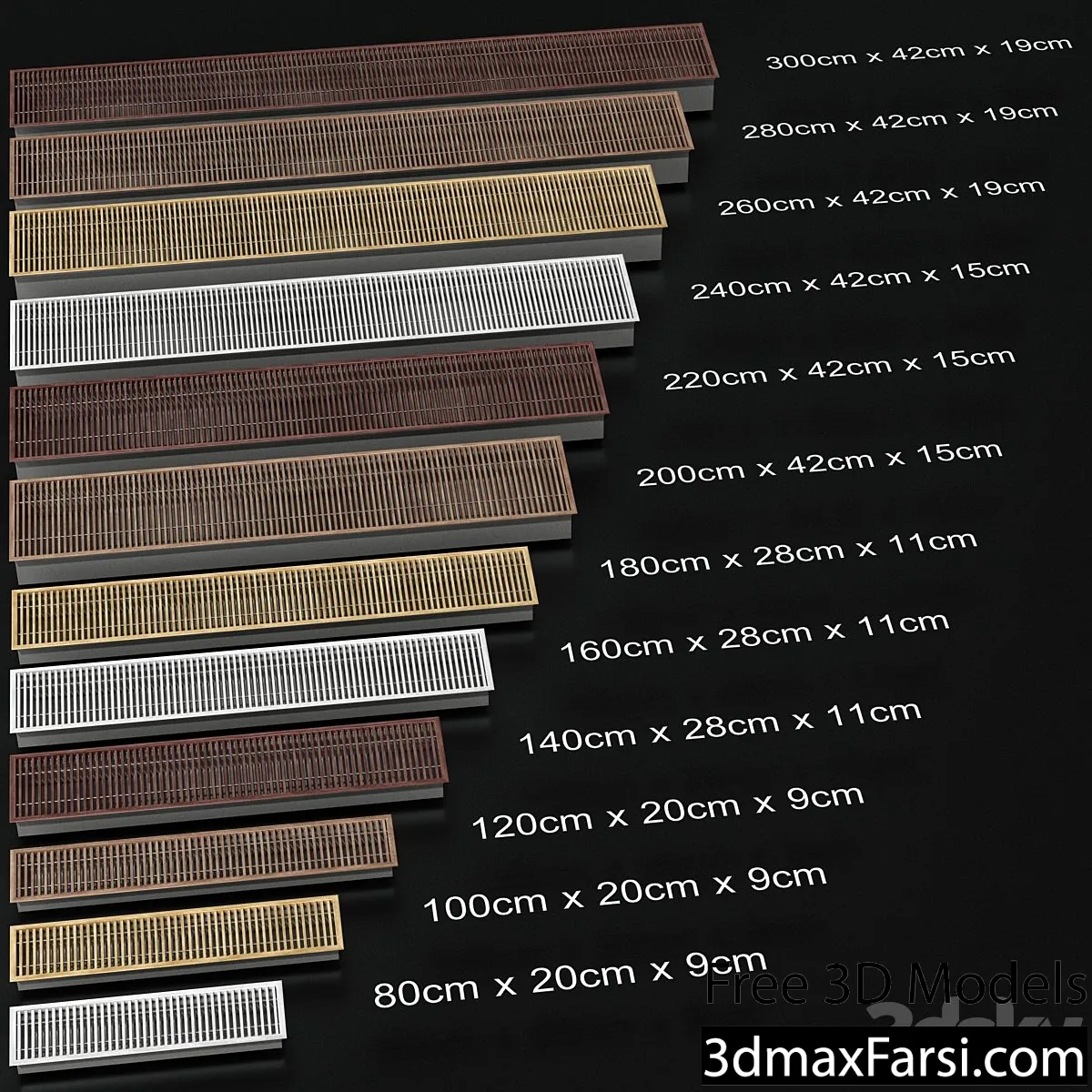 Underfloor recessed convector heating radiator free