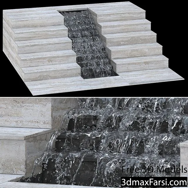 3dsky – Waterfall fountains stairs_007 3d models download
