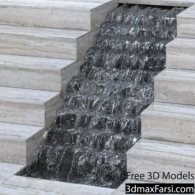 3dsky – Waterfall fountains stairs_007 3d models download