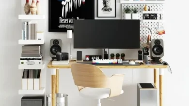 Workplace set with decor IKEA. Sk_2 3d models download