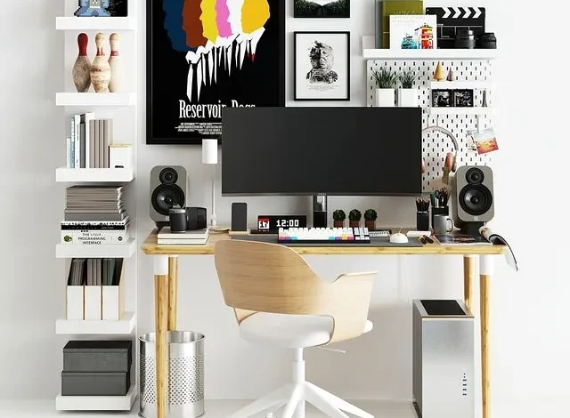 Workplace set with decor IKEA. Sk_2 3d models download