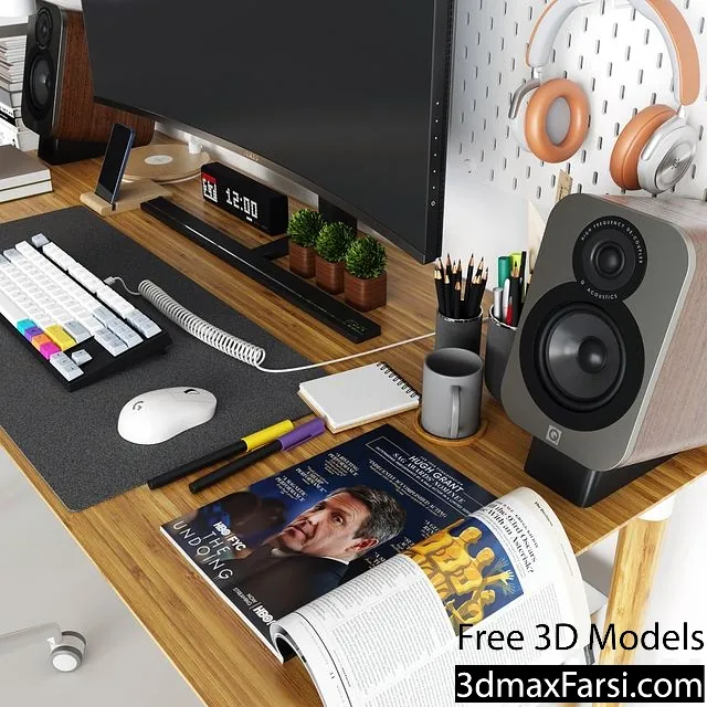 3dsky – Workplace set with decor IKEA. Sk_2 3d models