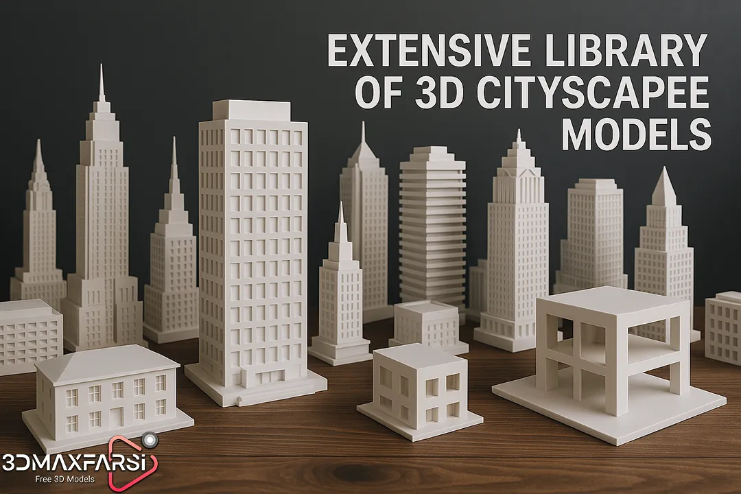 Extensive library of 3D cityscape models