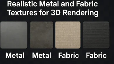 Realistic metal and fabric textures for 3D rendering