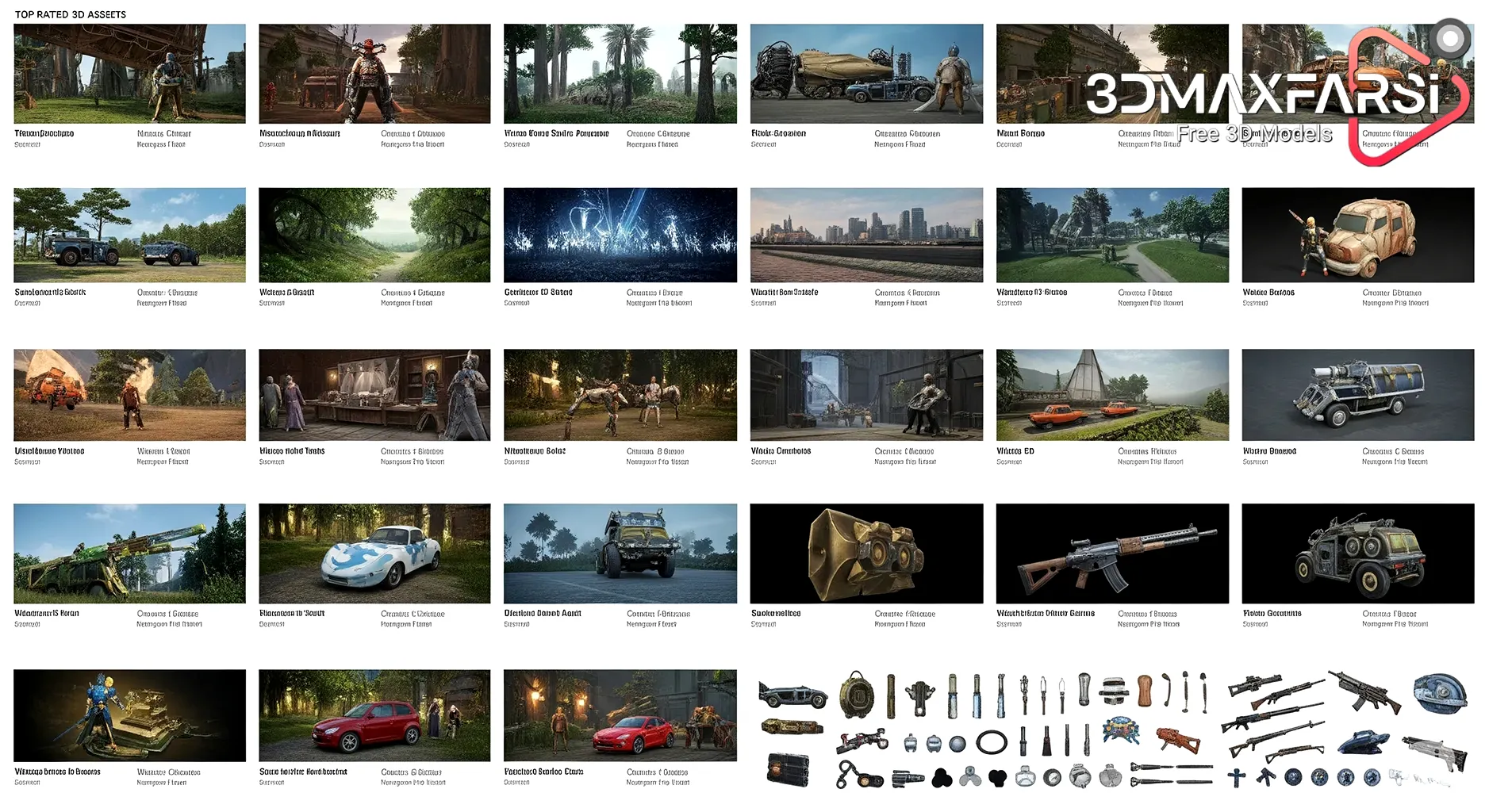 Top-rated 3D assets for game designers