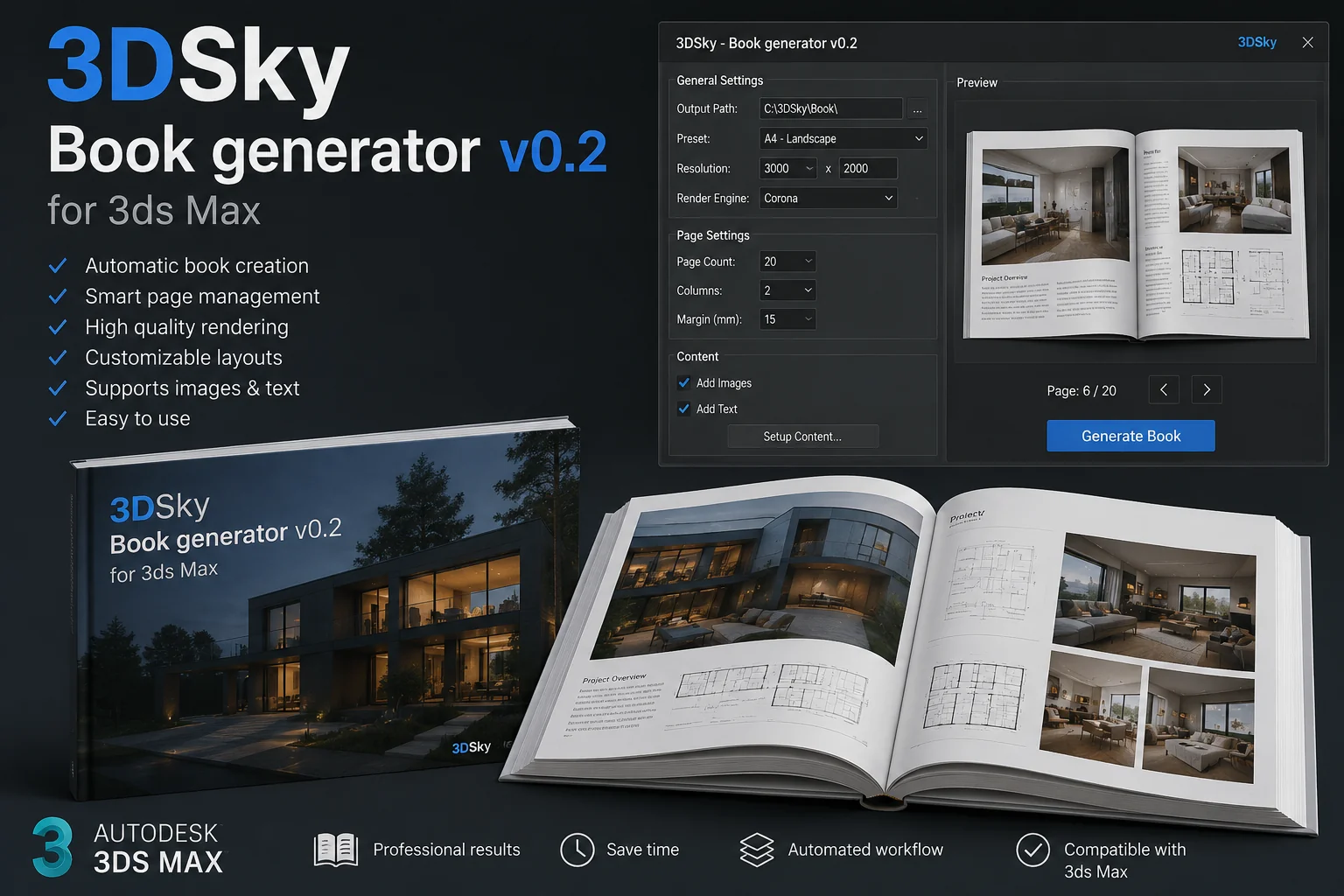 3DSky - Book generator v0.2 for 3ds Max