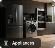 Appliances 3d models: Kitchen appliances, electronics and industrial equipment.