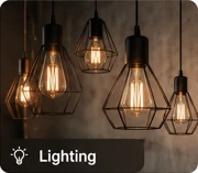 Lighting 3d models: Ceiling lights, chandeliers, floor lamps and spotlights.