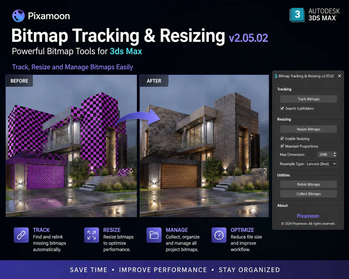 [Download] Pixamoon - Bitmap Tracking Resizing v2.05.02 for 3ds Max
