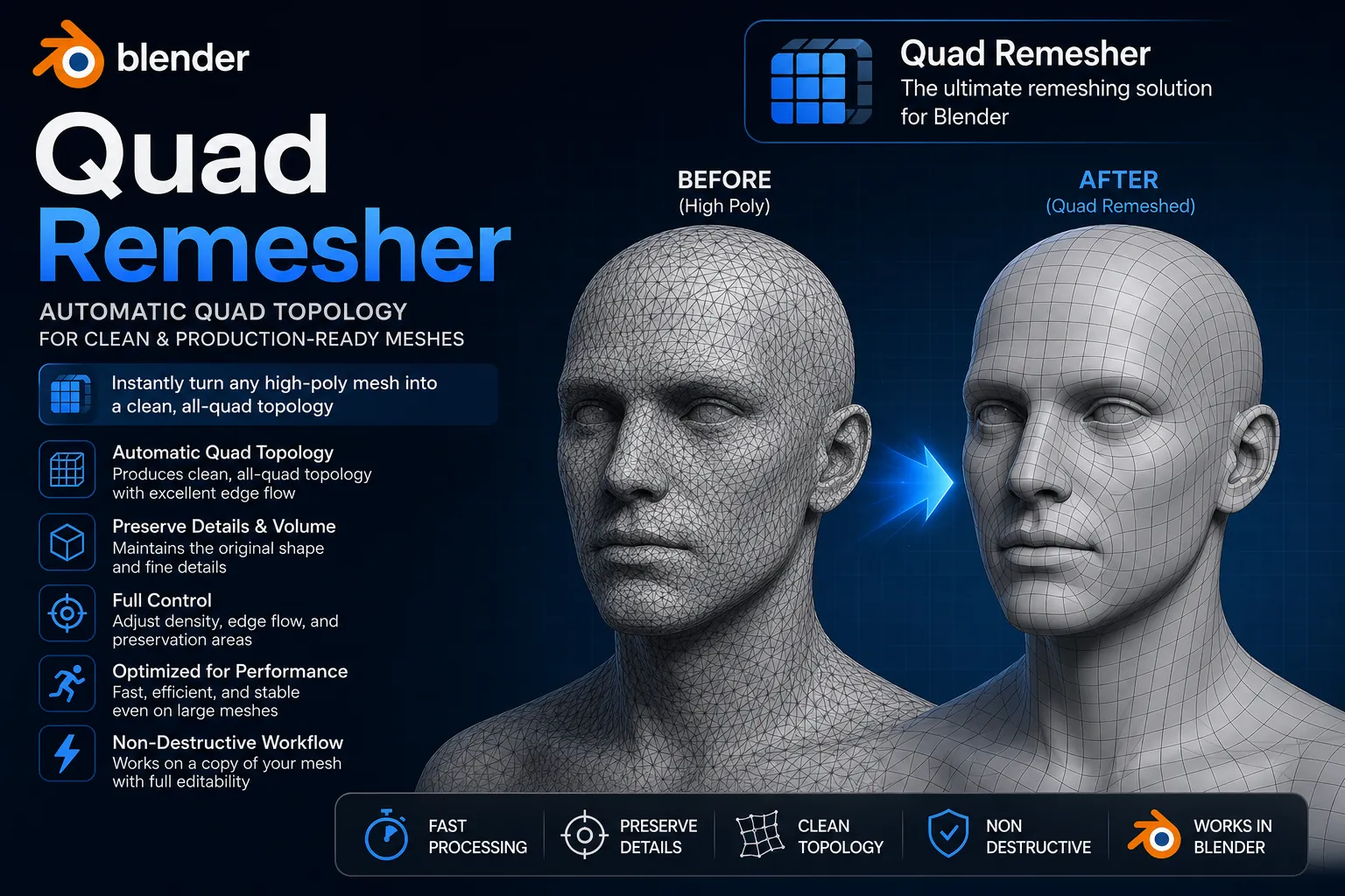 Blender - Quad Remesher v1.30 free download