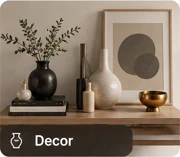 Decor 3d models: Wall art, sculptures, fireplaces and decorative accessories.