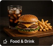 Food & Drink 3d models: Meals, beverages, fruits, vegetables and desserts.