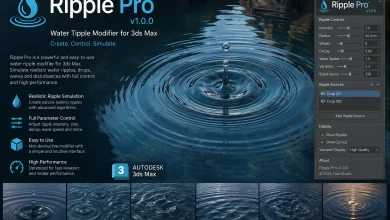 Ripple Pro v1.0.0 - Water Tipple Modifier for 3ds Max 2024-2027 Win