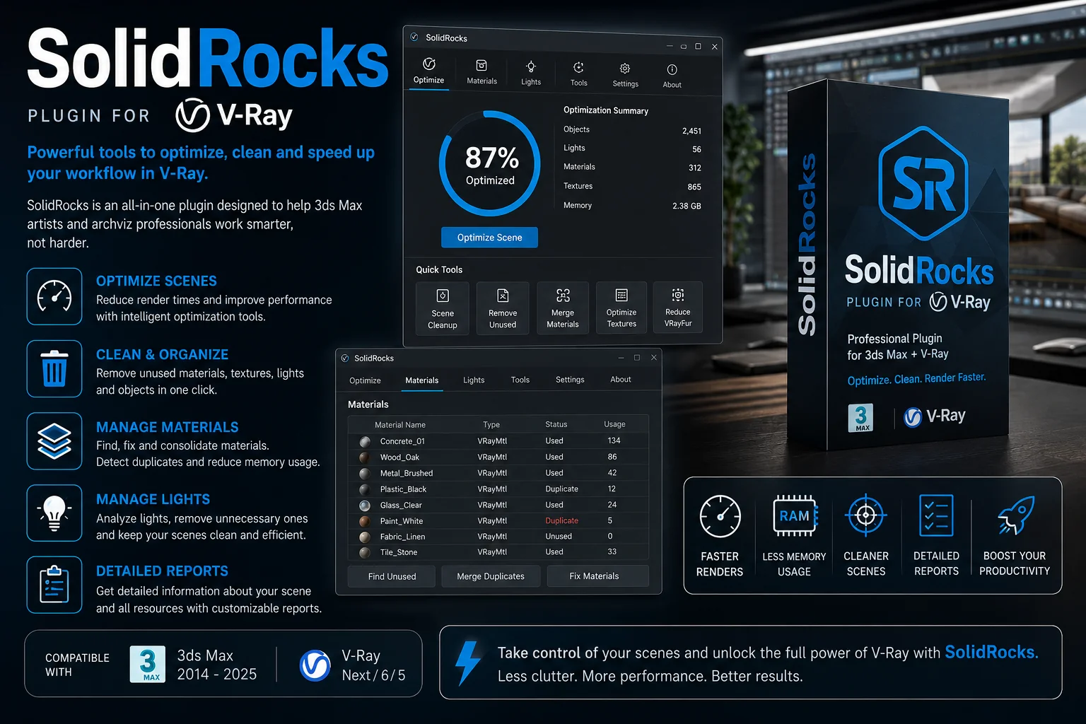 SolidRocks v2.5.0 for 3ds Max / Vray Win x64