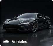 Vehicles 3d models: Cars, motorcycles, aircraft, trains and construction vehicles.