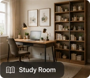 3D Study Room Free 3D Study Room & Home Library Scenes